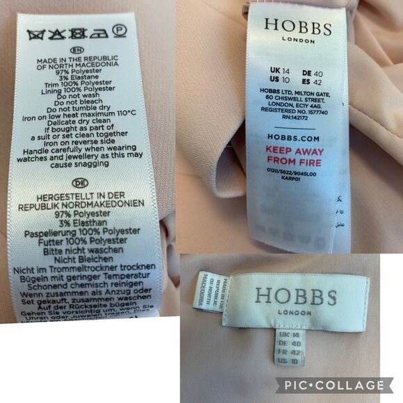 Hobbs Frida V-neck Shift Dress Pastel Pale Pink Sz 10 NWOT - Picture 14 of 17